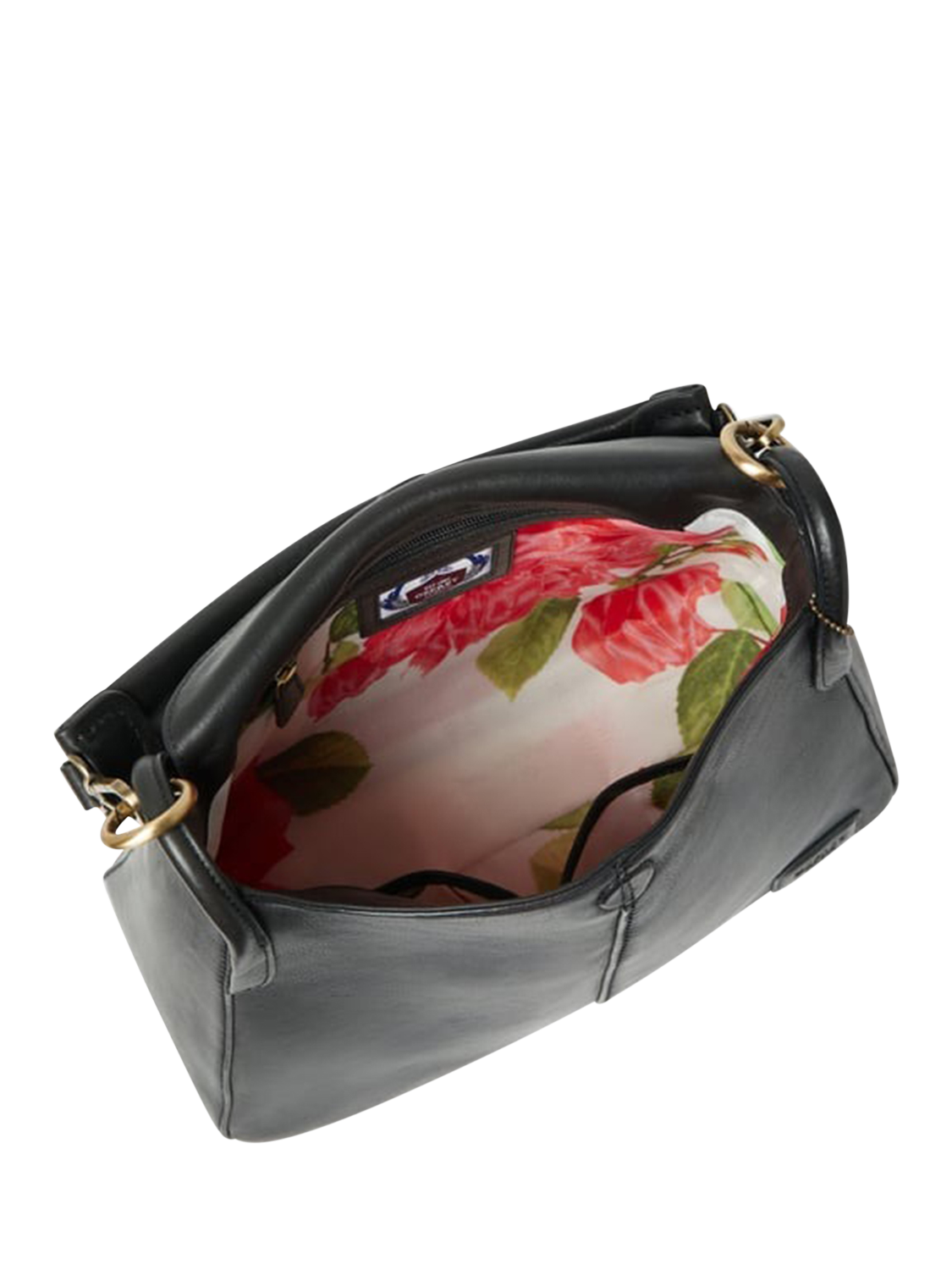 Product image 5 of 5, which shows OSPREY LONDON Oxford Medium Leather Shoulder Bag, Black