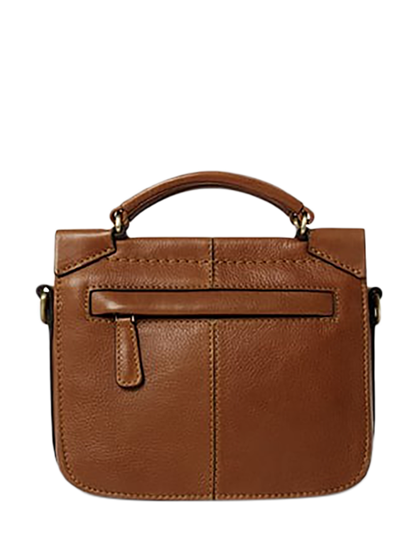 Product image 2 of 5, which shows OSPREY LONDON Oxford Leather Micro Crossbody Bag, Tan