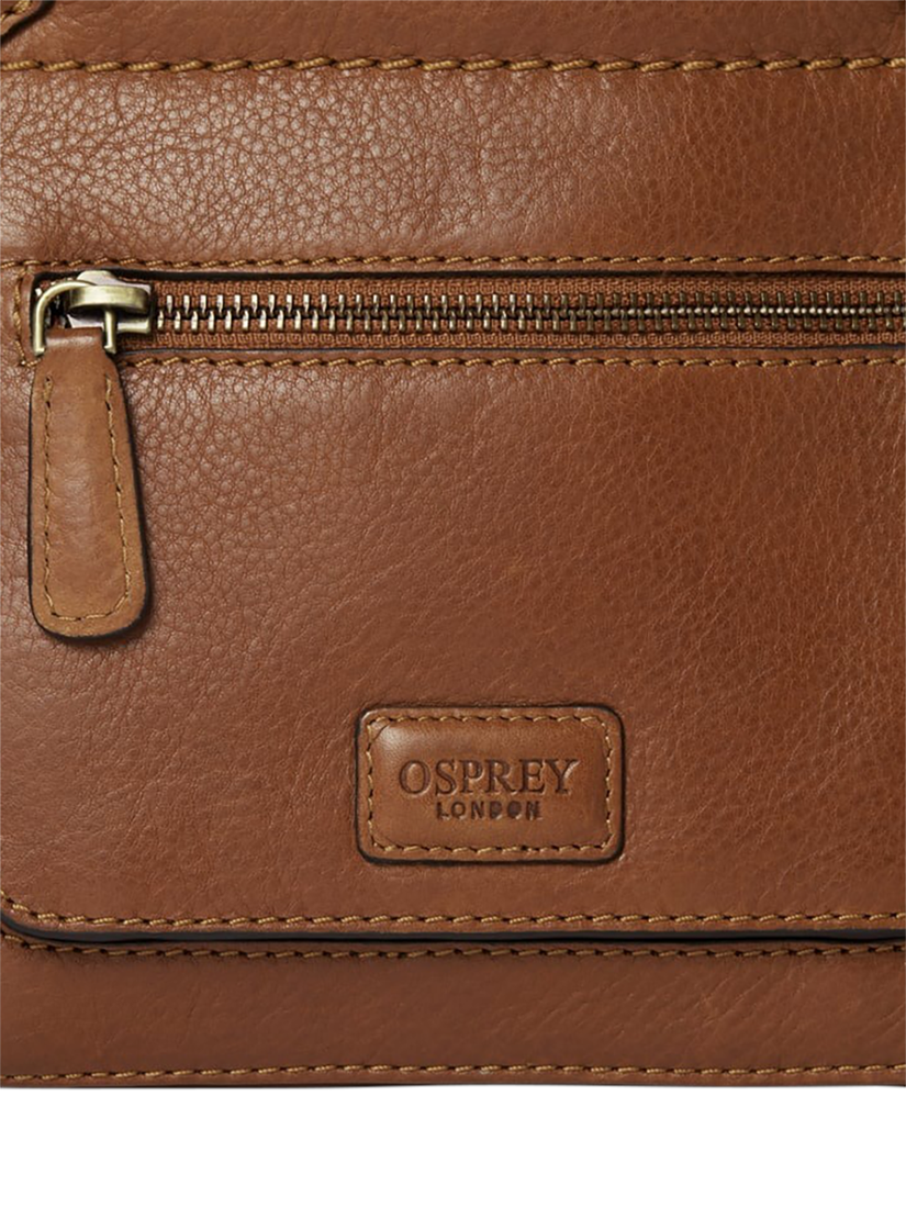 Product image 4 of 5, which shows OSPREY LONDON Oxford Leather Micro Crossbody Bag, Tan