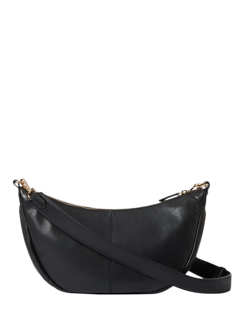 Product image 2 of 5, which shows OSPREY LONDON Oxford Leather Sling Bag, Black
