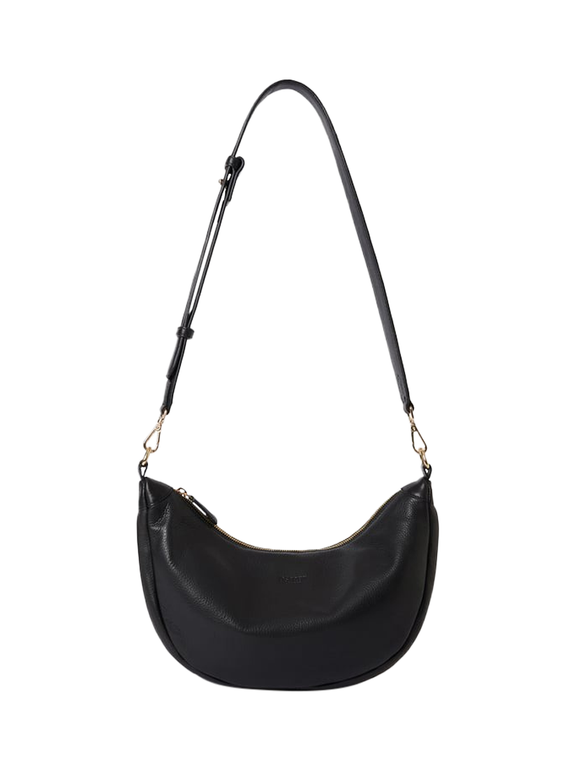 Product image 3 of 5, which shows OSPREY LONDON Oxford Leather Sling Bag, Black