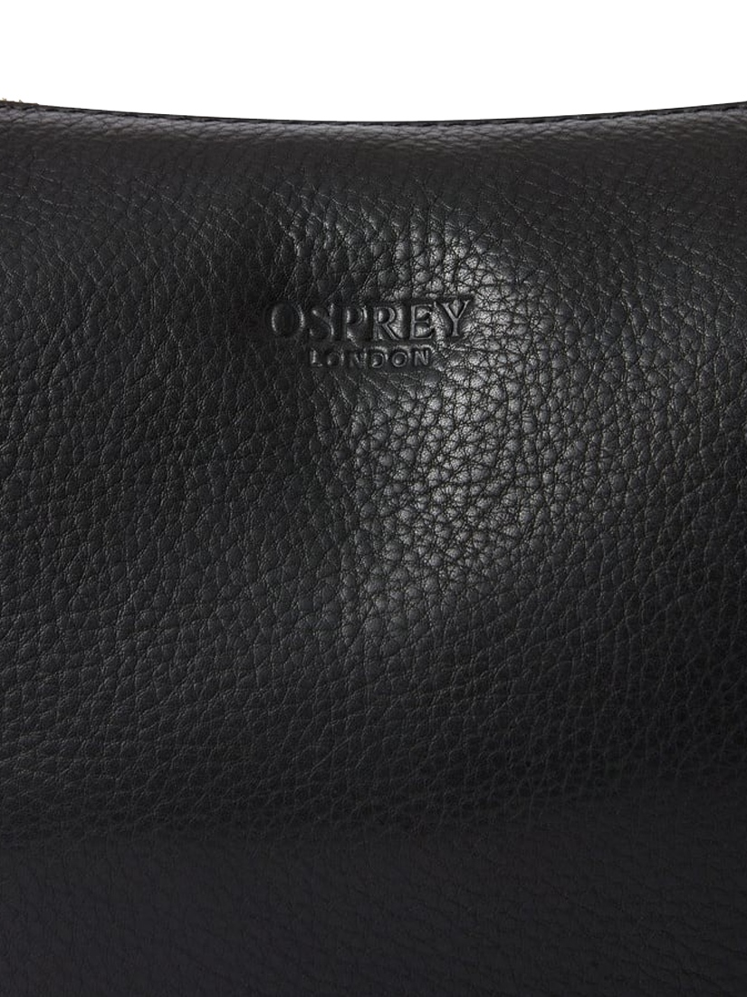 Product image 4 of 5, which shows OSPREY LONDON Oxford Leather Sling Bag, Black