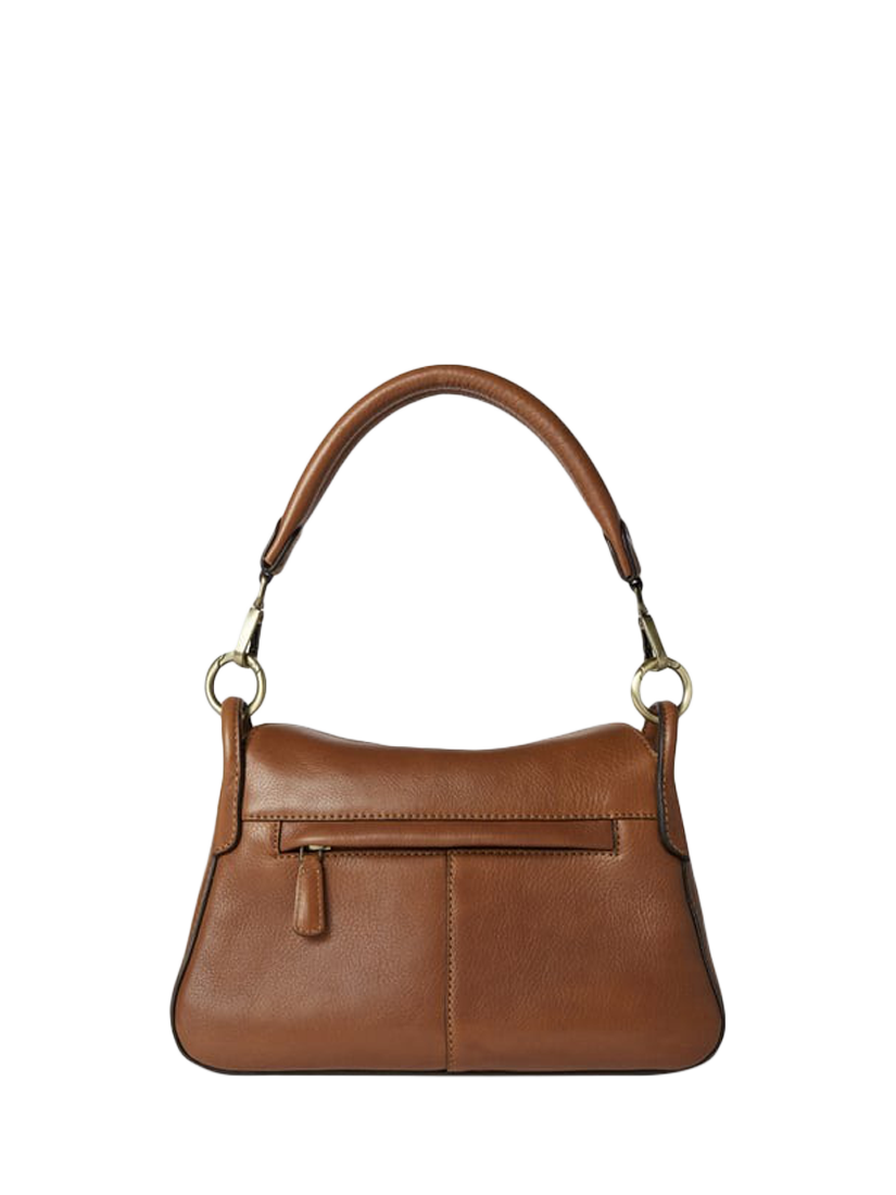Product image 2 of 5, which shows OSPREY LONDON Oxford Leather Small Shoulder Bag, Tan