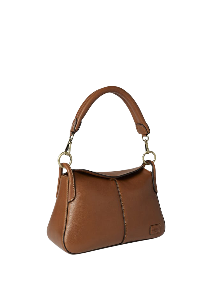 Product image 3 of 5, which shows OSPREY LONDON Oxford Leather Small Shoulder Bag, Tan