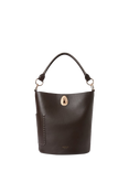 OSPREY LONDON Ravello Leather Bucket Bag, Chocolate