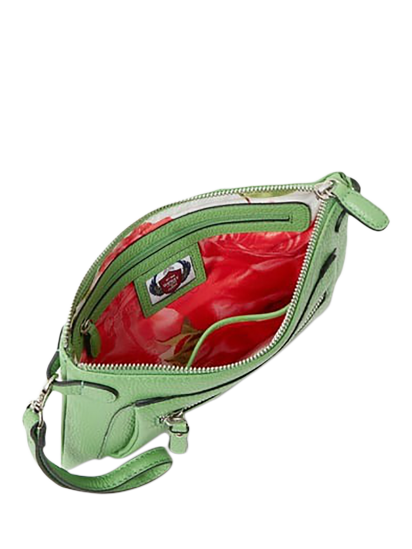 Product image 5 of 5, which shows OSPREY LONDON Ruby Leather Crossbody Clutch, Apple