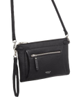 OSPREY LONDON Ruby Leather Crossbody Clutch, Black