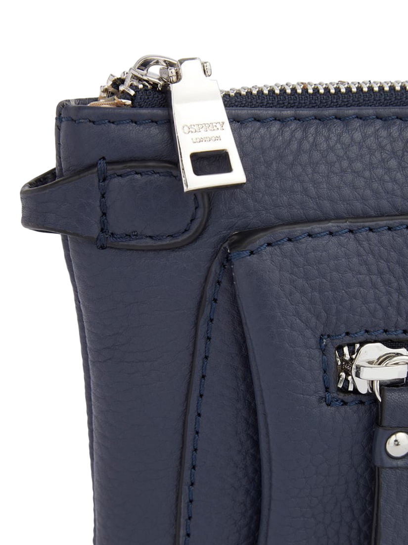 Product image 3 of 4, which shows OSPREY LONDON Ruby Leather Crossbody Clutch, Navy