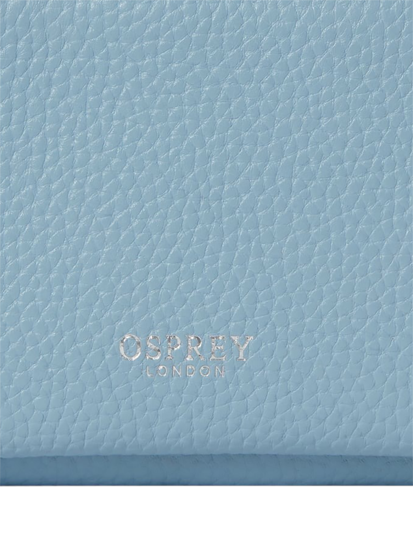 Product image 4 of 5, which shows OSPREY LONDON Ruby Leather Crossbody Clutch, Pale Blue