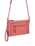 OSPREY LONDON Ruby Leather Crossbody Clutch, Peach