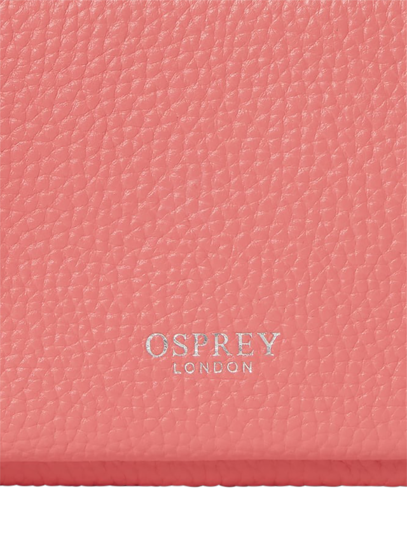 Product image 4 of 5, which shows OSPREY LONDON Ruby Leather Crossbody Clutch, Peach