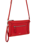 OSPREY LONDON Ruby Leather Crossbody Clutch, Red