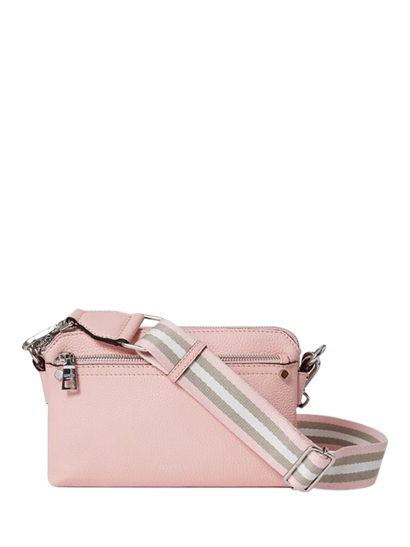 Product image 1 of 5, which shows OSPREY LONDON Stella Leather Crossbody Bag, Blush