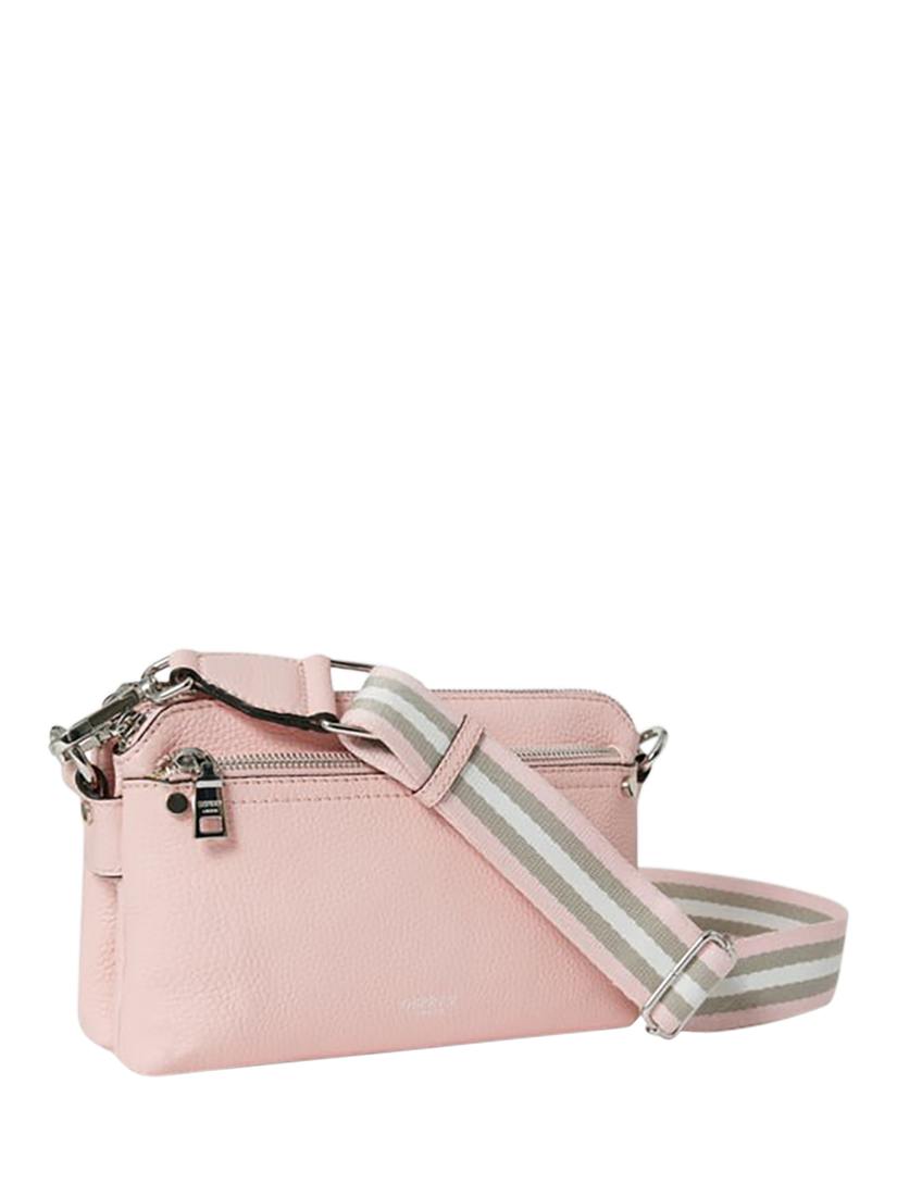 Product image 3 of 5, which shows OSPREY LONDON Stella Leather Crossbody Bag, Blush