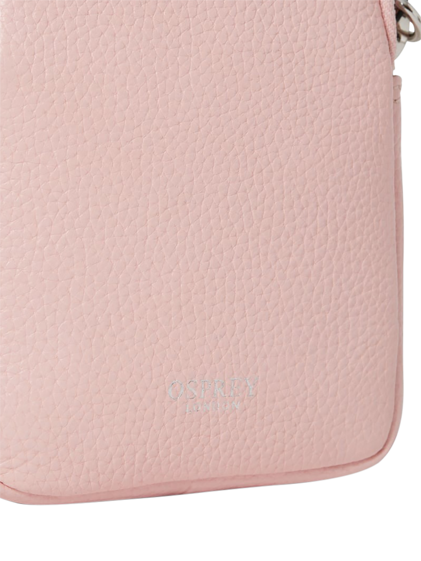 Product image 4 of 5, which shows OSPREY LONDON Stella Leather Phone Bag, Blush