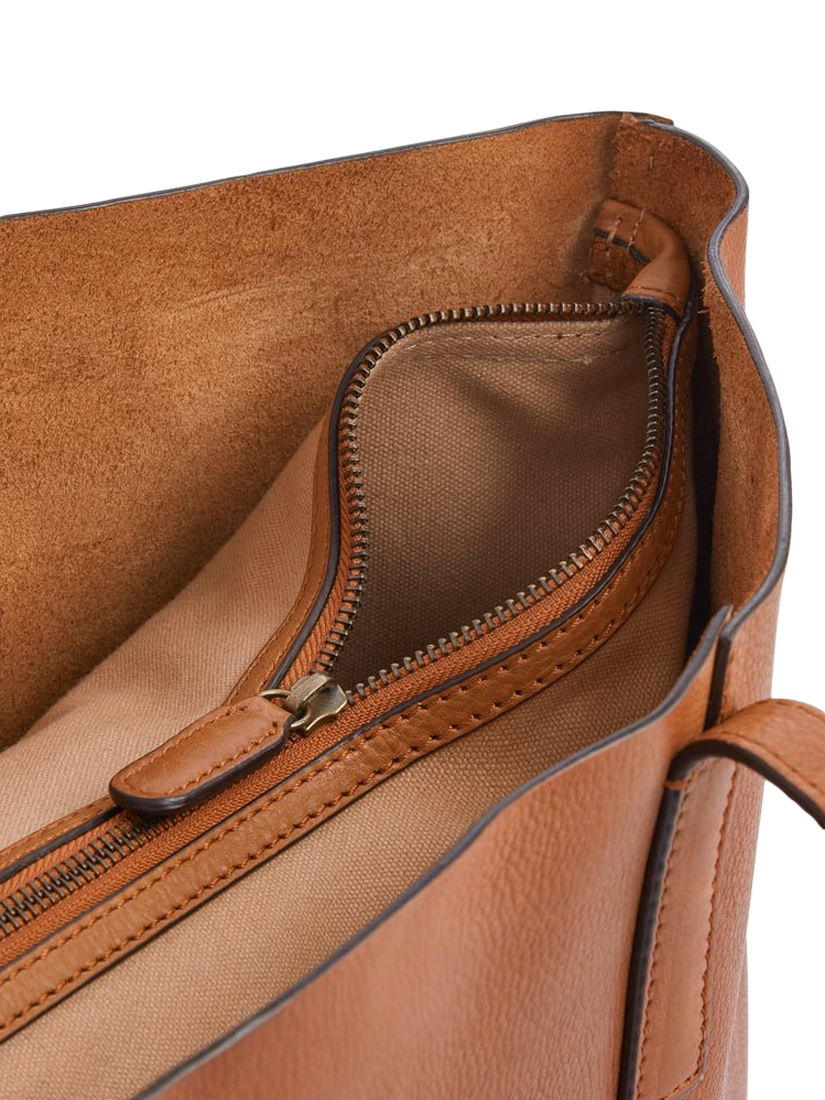 Product image 3 of 5, which shows OSPREY LONDON Santa Fe Leather Tote Bag, Tan