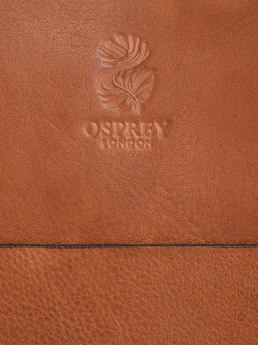 Product image 4 of 5, which shows OSPREY LONDON Santa Fe Leather Tote Bag, Tan