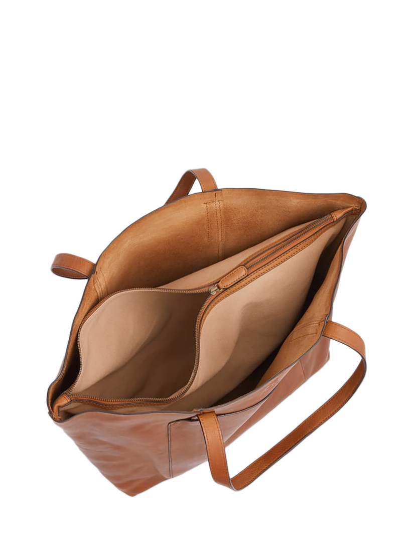 Product image 5 of 5, which shows OSPREY LONDON Santa Fe Leather Tote Bag, Tan