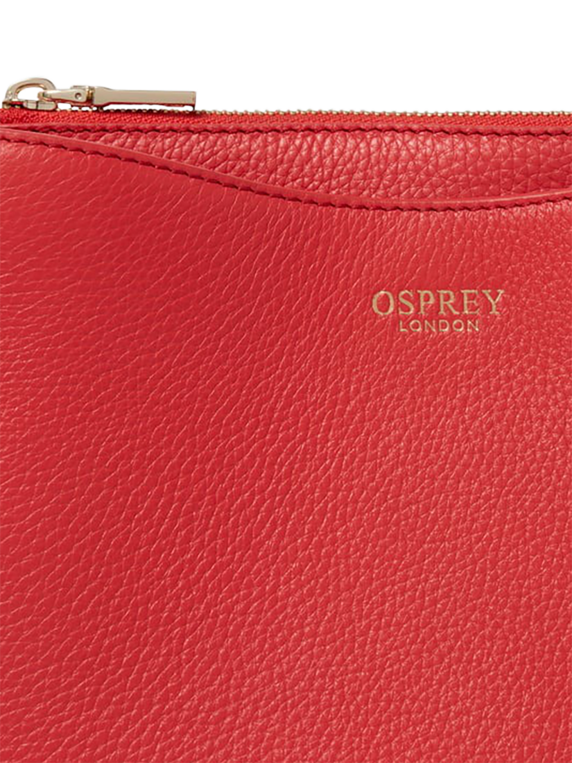 OSPREY LONDON Winchester Leather Grab Bag, Red