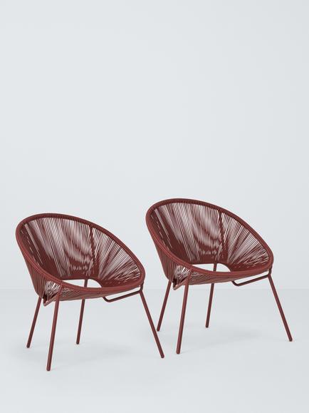 John Lewis Salsa Garden Chair, Set of 2, Burnt Umber