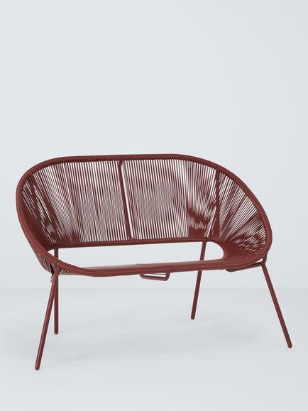 John Lewis Salsa 2-Seater Garden Sofa, Burnt Umber