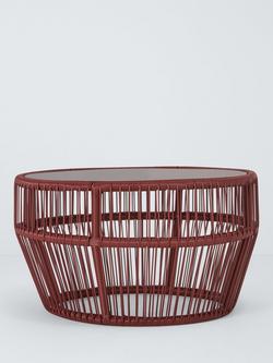 John Lewis Salsa Round Garden Coffee Table, 70cm, Burnt Umber