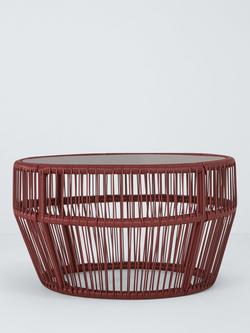 John Lewis Salsa Round Garden Coffee Table, 70cm - view 2, Burnt Umber