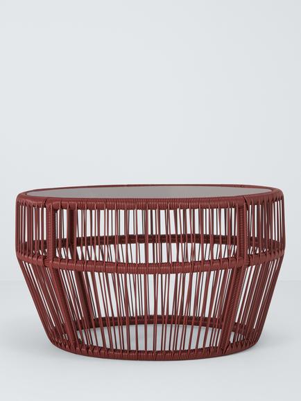 John Lewis Salsa Round Garden Coffee Table, 70cm - view 2, Burnt Umber