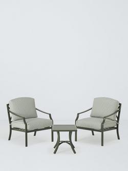 John Lewis Marlow Aluminium 2-Seater Garden Lounge Set, Green, Green