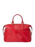 OSPREY LONDON Kellie Croc Leather Weekender Bag, Red