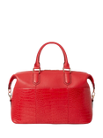 OSPREY LONDON Kellie Croc Leather Weekender Bag, Red