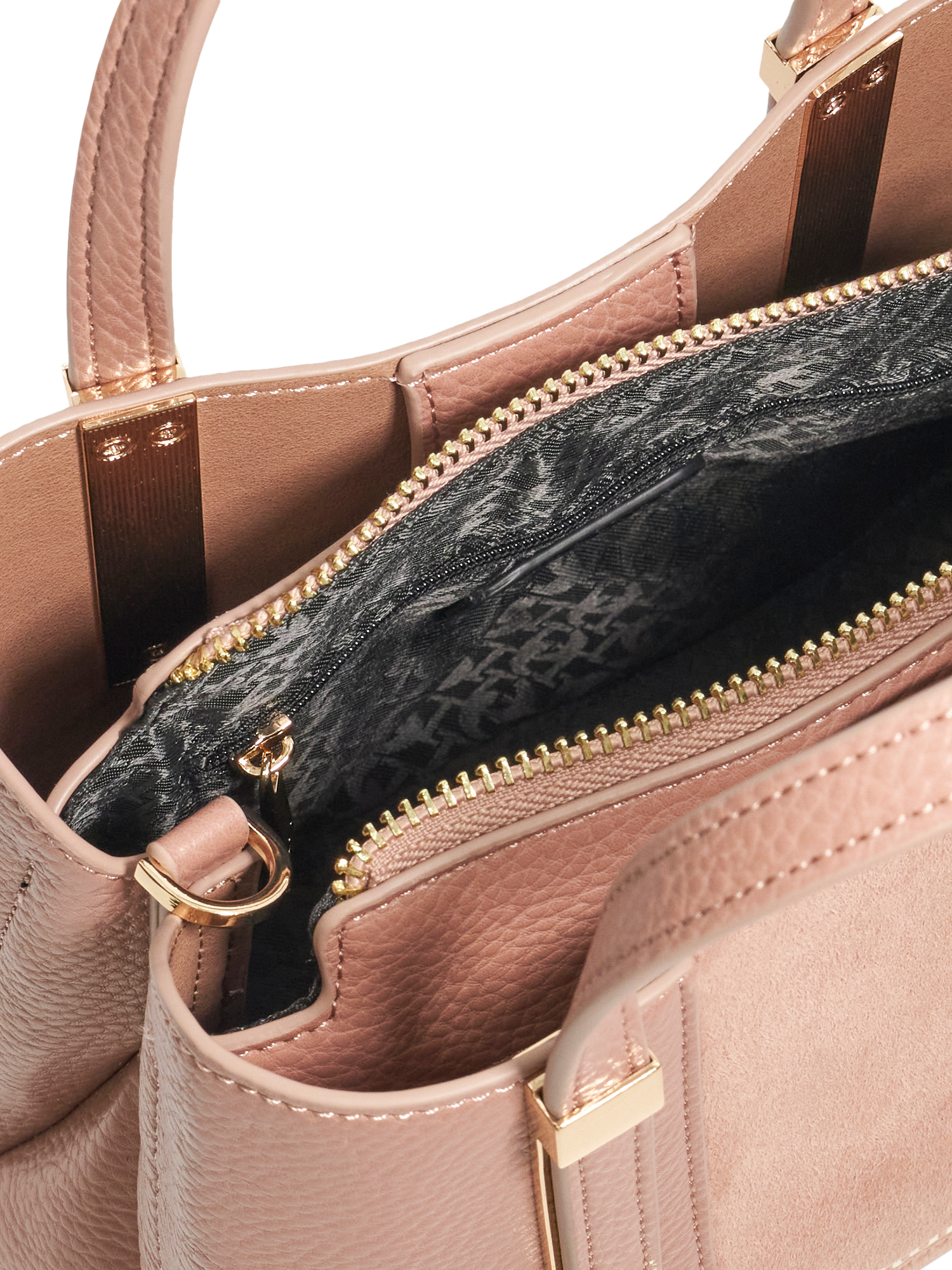 Product image 4 of 6, which shows Dune London Dinkydorry Suede Blend Tote Bag, Mink