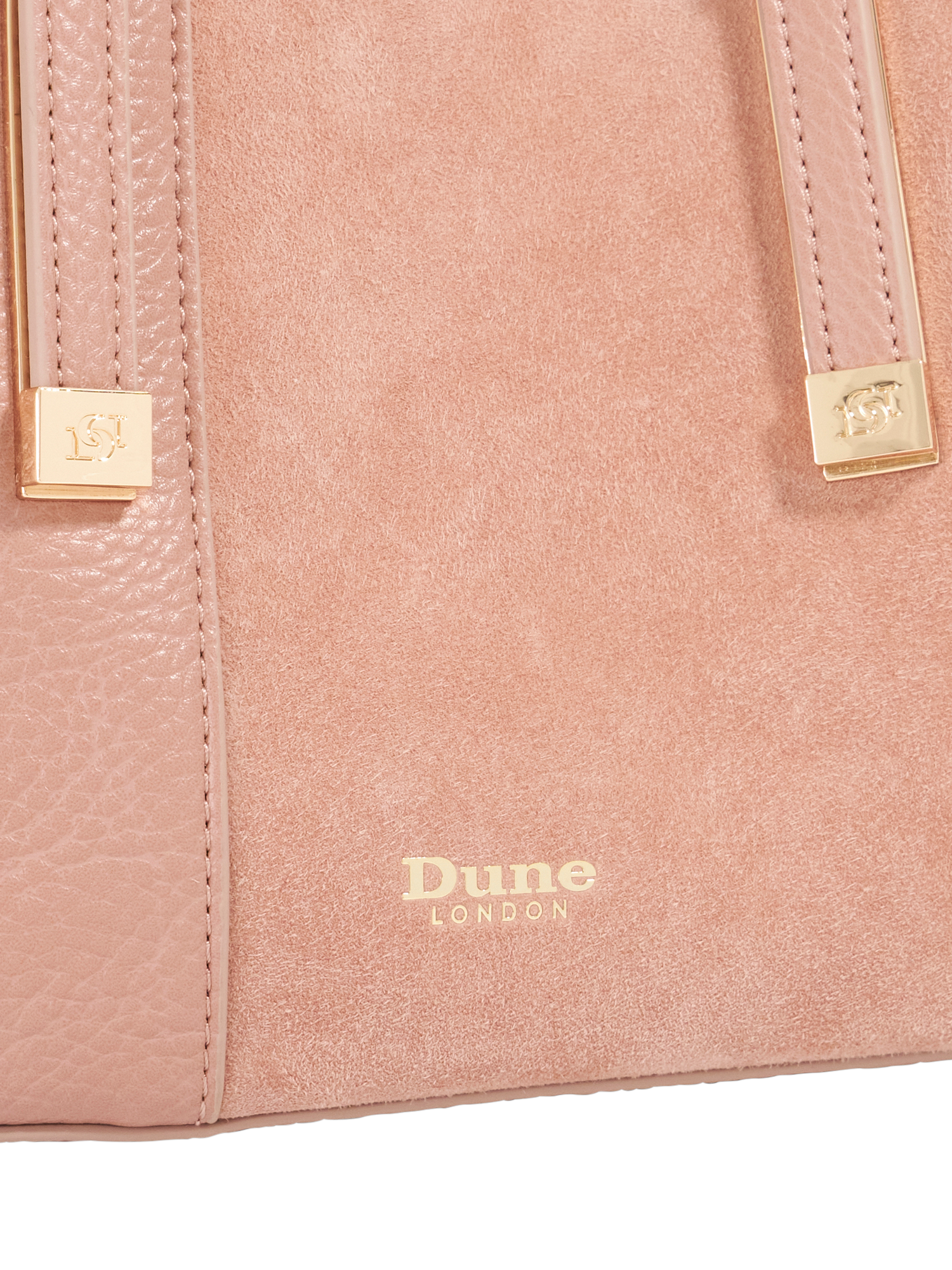 Product image 5 of 6, which shows Dune London Dinkydorry Suede Blend Tote Bag, Mink