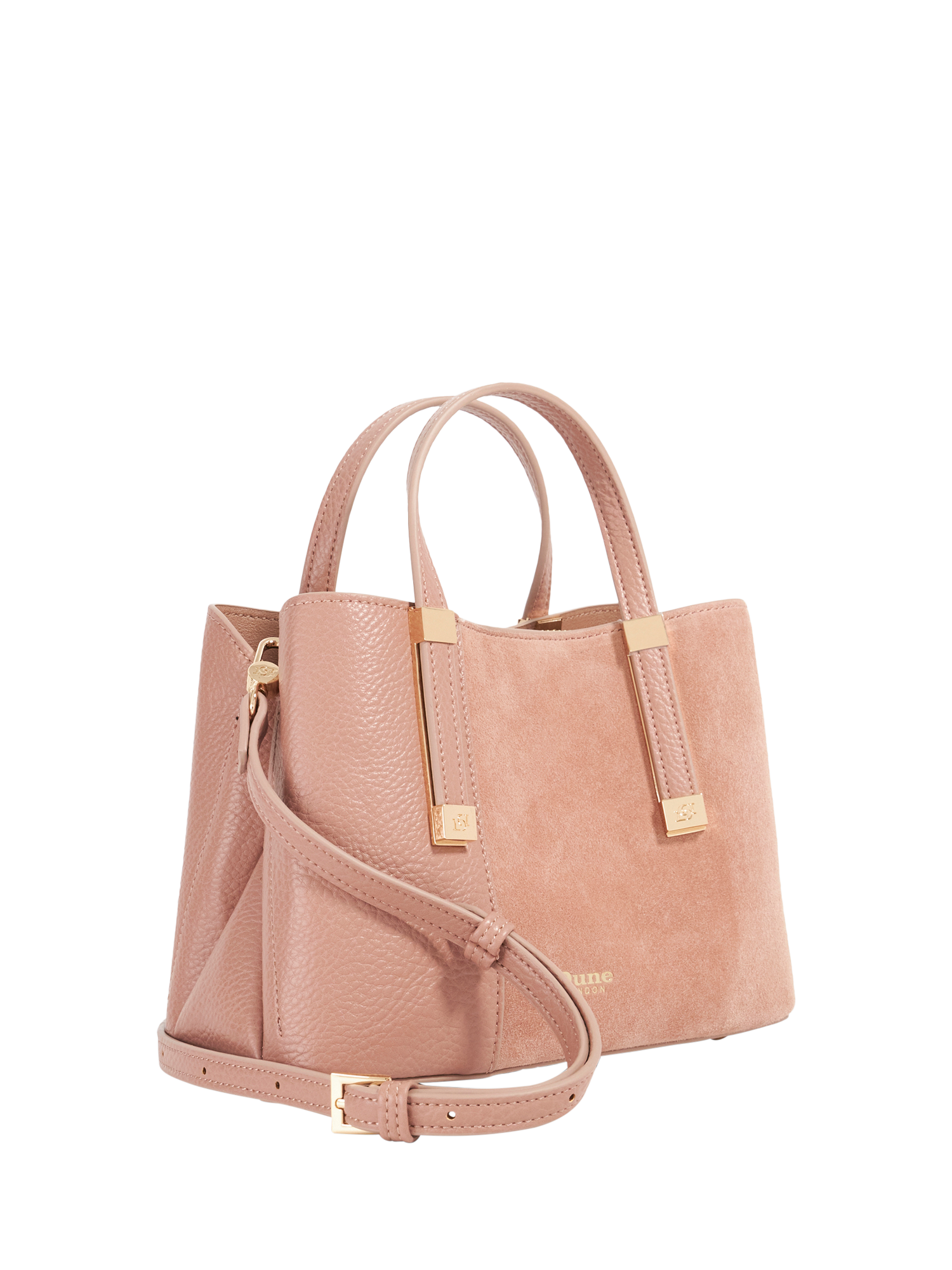 Product image 6 of 6, which shows Dune London Dinkydorry Suede Blend Tote Bag, Mink