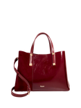 Dune London Dorry Textured Boxy Crossbody Bag, Burgundy