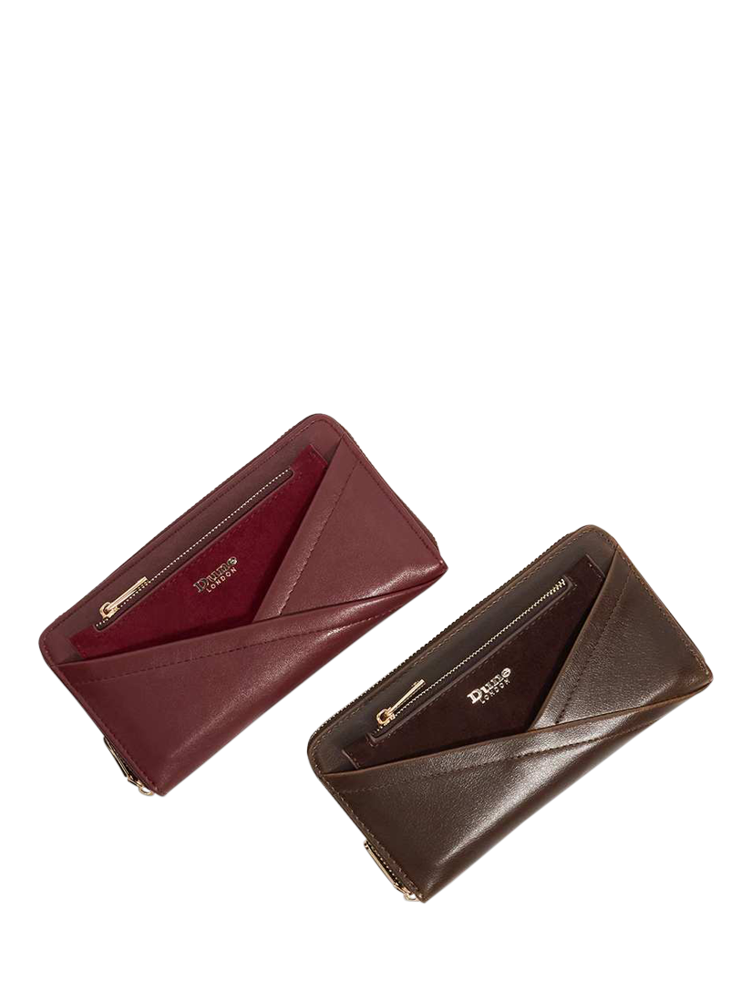 Product image 2 of 5, which shows Dune London Kelbey Hidden Pouch Purse, Dark Brown