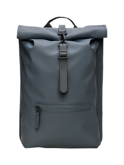 Rains Waterproof Rolltop Rucksack, 17L, Grey, 124 Lagoon