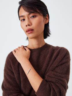 Lido Pearl and Cubic Zirconia Bar Bracelet, Silver - view 2, Silver