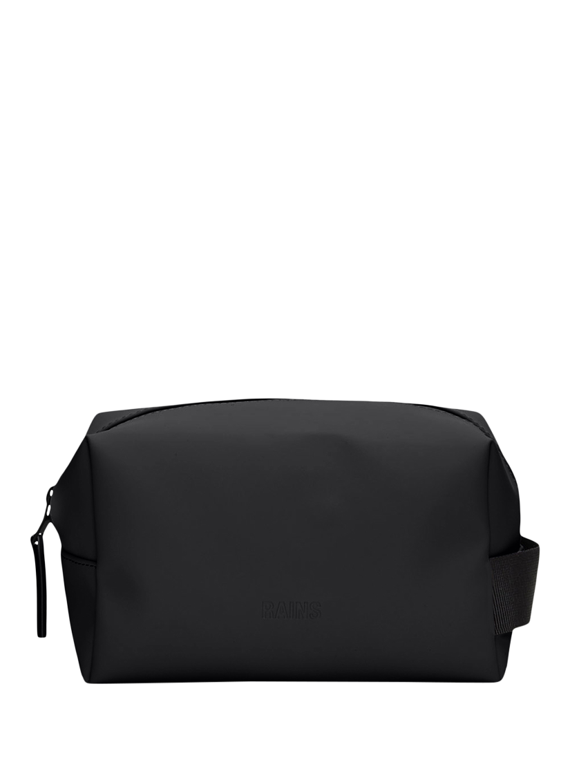 Product image 1 of 5, which shows Rains Small Zipped Wash Bag, 3L, 01 Black