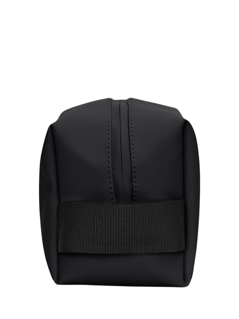 Product image 3 of 5, which shows Rains Small Zipped Wash Bag, 3L, 01 Black