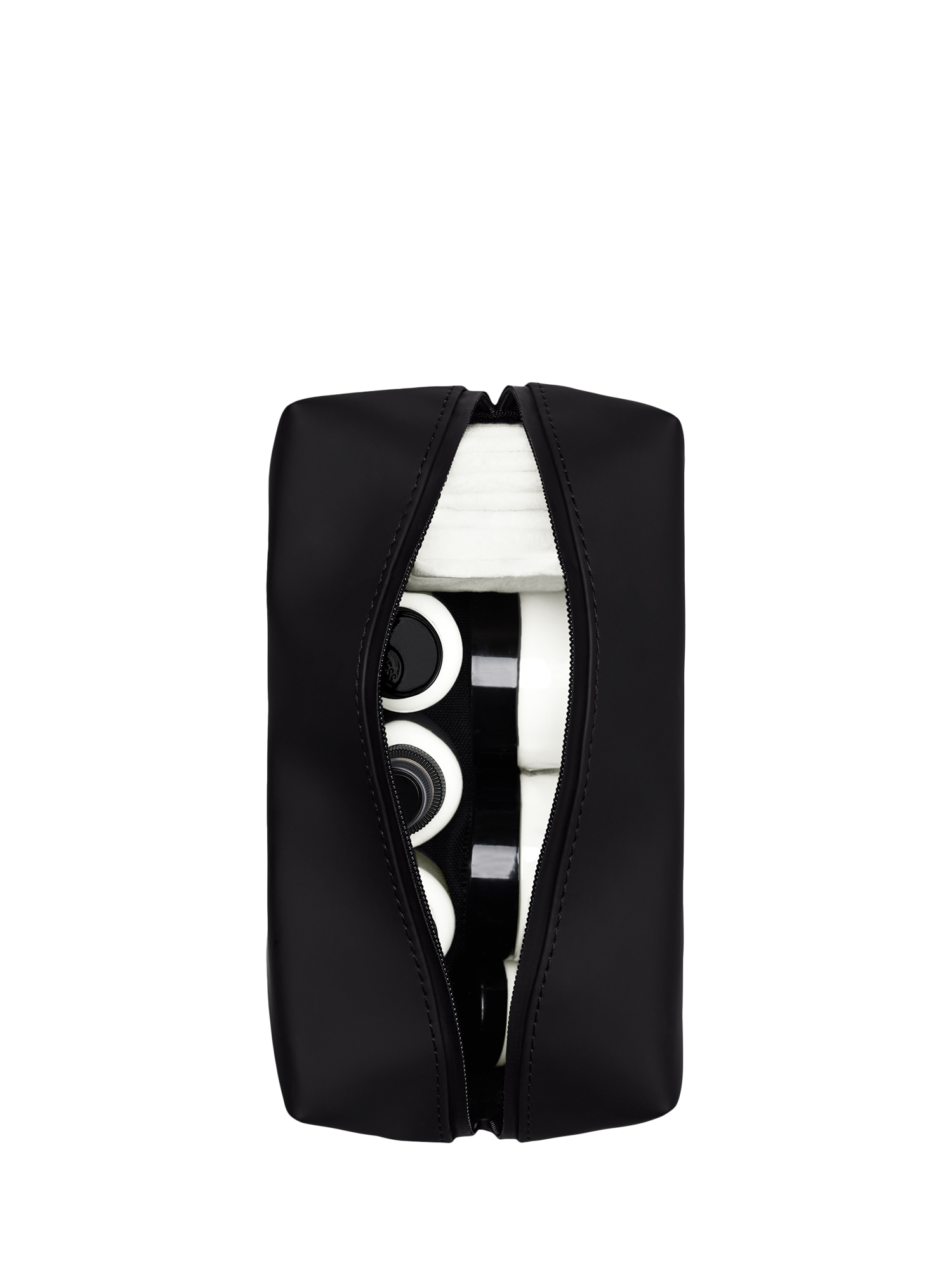 Product image 4 of 5, which shows Rains Small Zipped Wash Bag, 3L, 01 Black