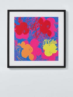 John Lewis Andy Warhol 'Flowers, 1970' Framed Print & Mount, 52.5 x 52.5cm, Multi, Multi