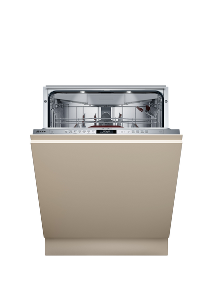 Neff N70 S197YCX05G Fully Integrated Dishwasher, White, Silver/White