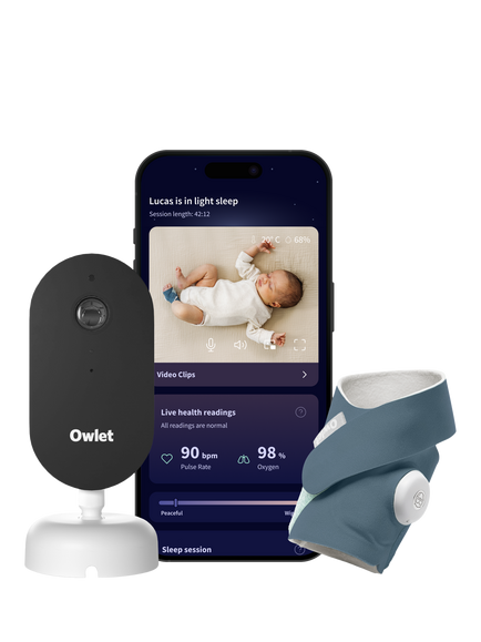 Owlet Dream Duo Sock & Dream Sight Baby Monitor, Bedtime Blue, Bedtime Blue