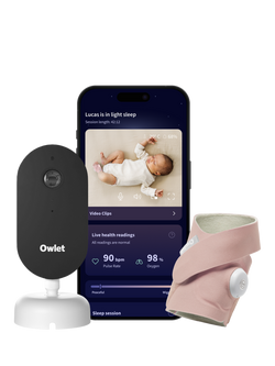 Owlet Dream Duo Sock & Dream Sight Baby Monitor, Rose, Dusty Rose