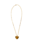 By Alona Freya Tiger's Eye Heart Pendant Necklace, Gold