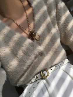 By Alona Freya Tiger's Eye Heart Pendant Necklace, Gold - view 2, Gold/Tiger Eye