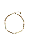 By Alona Lottie Jasper Necklace, Aqua Beads/Pearl