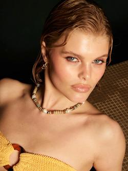 By Alona Lottie Jasper Necklace, Aqua Beads/Pearl - view 2, Aqua Beads/Pearl