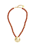 By Alona Nadia Jasper Bead Necklace, Red/Gold